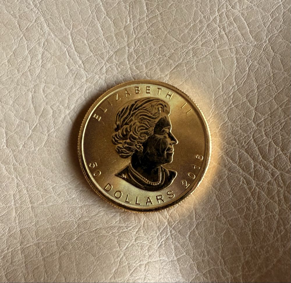 Moeda de ouro 1 onça (OZ) Canadá Maple Leaf (31,10gr ouro fino)