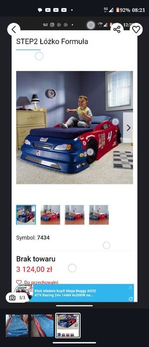 Łóżko samochód Step 2, formuła 1