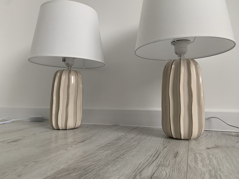 Lampki stołowe lampki nocne kremowe+Gratis lampa wisząca