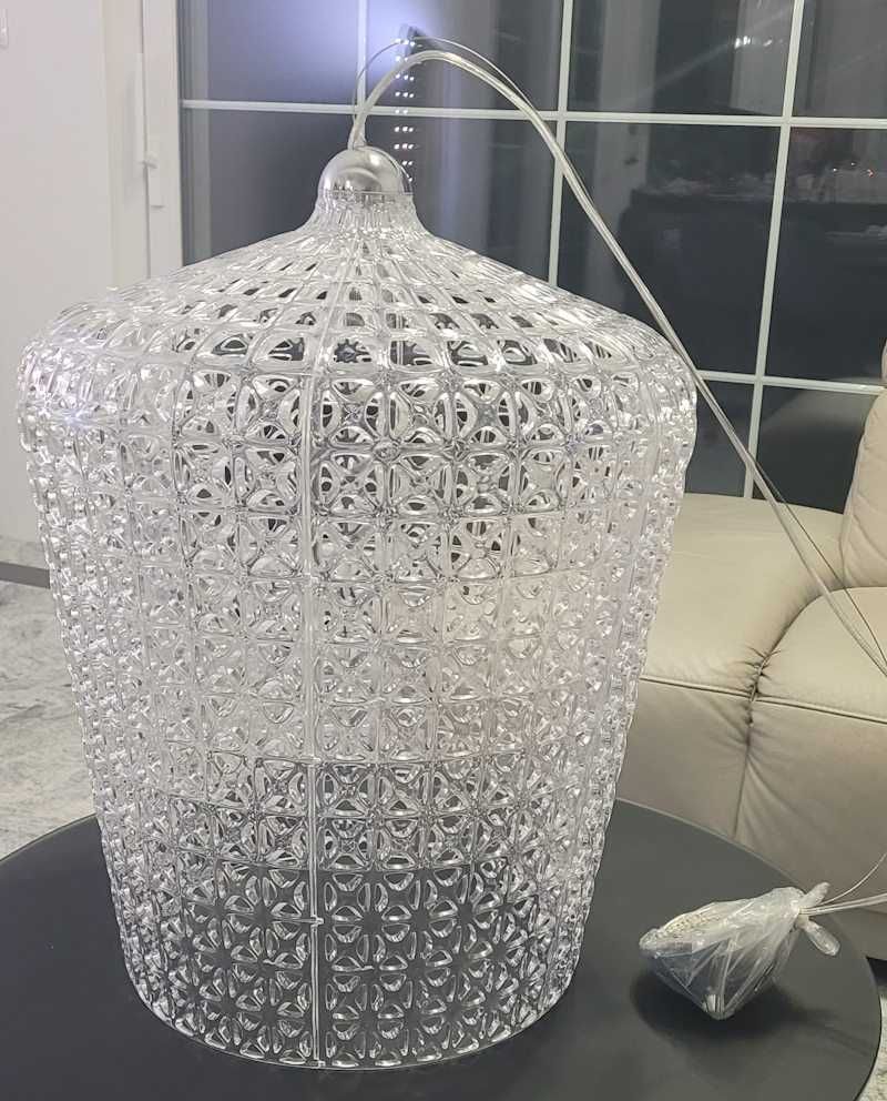 Designerska lampa wisząca , akrylowa, transparentny, nowa