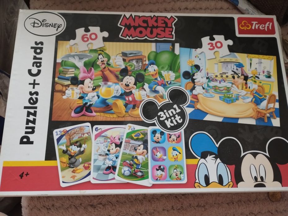 Puzzle Myszyka Miki plus karty Piotruś