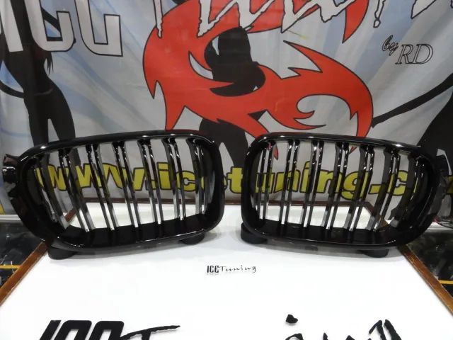 Grelha frontal em preto piano brilhante para BMW X4 F26 +2014 M4 look / dupla lâmina em Plastico ABS