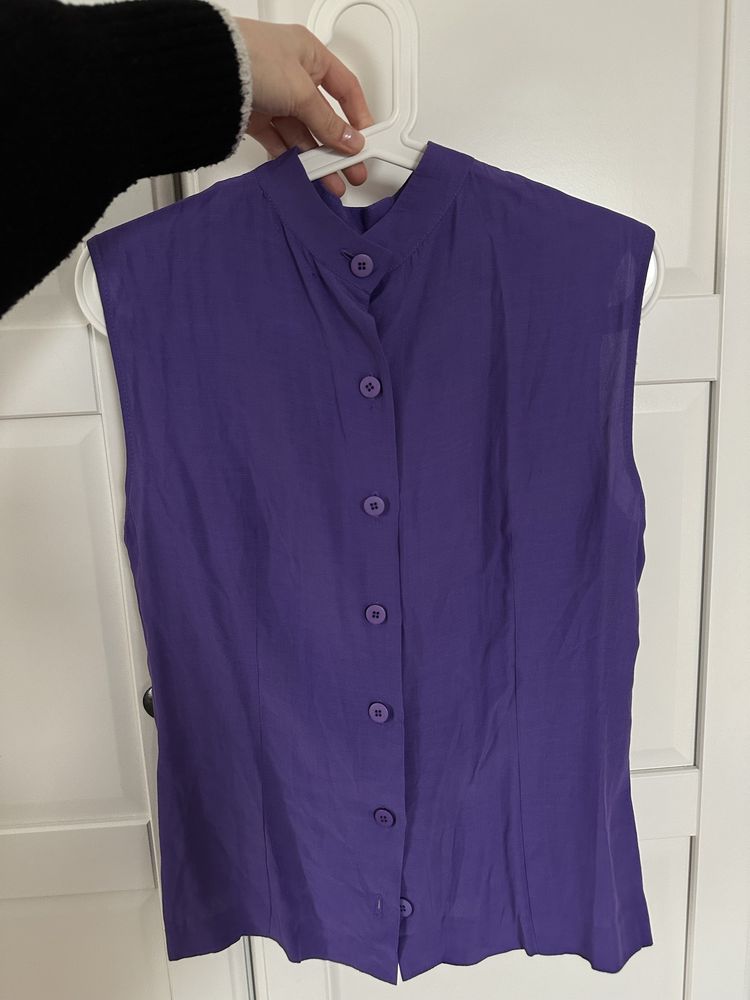 Fioletowa bluzka elegancka bezrękaw Reserved 36