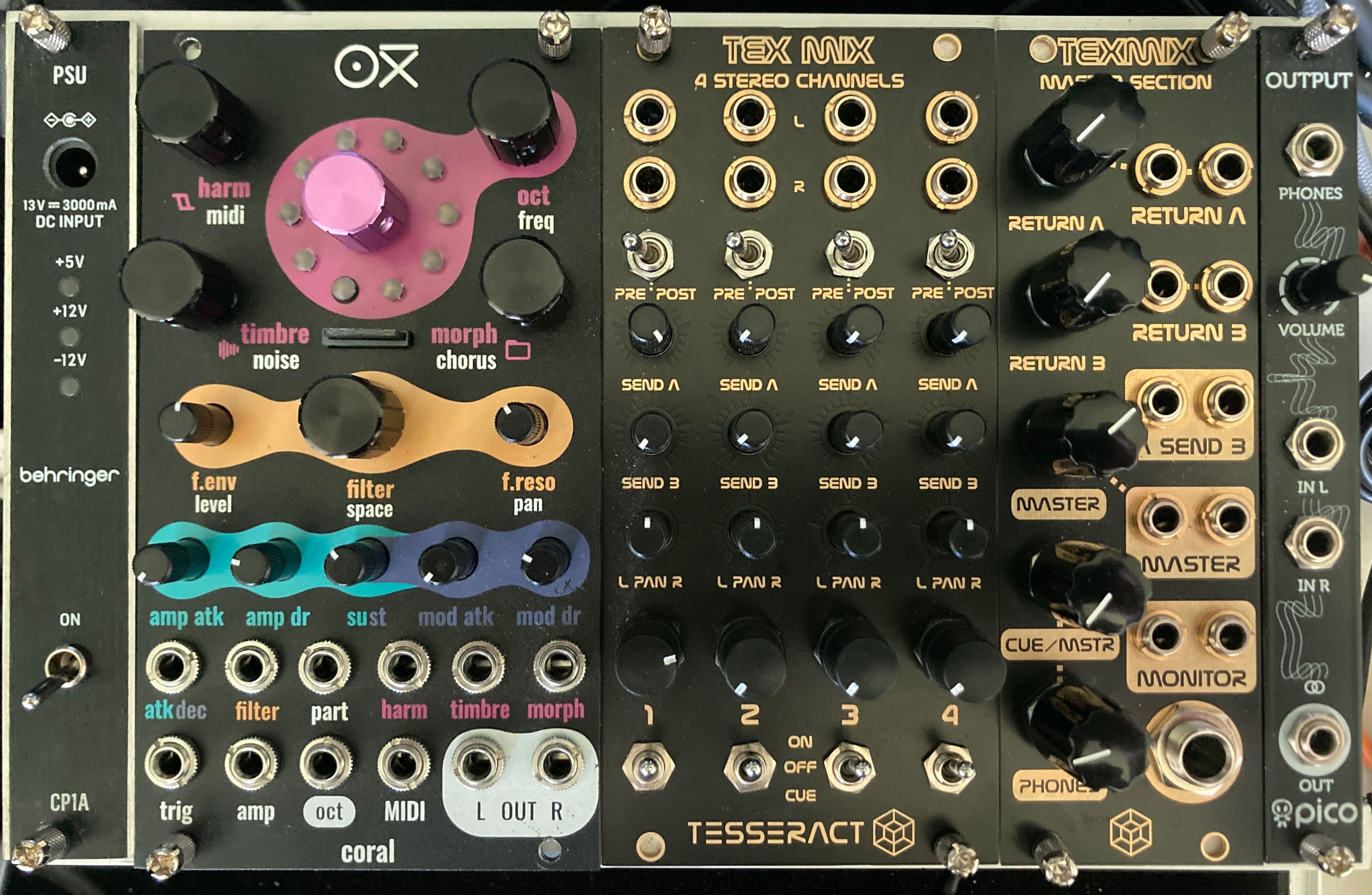 Modulos Eurorack - Oxi Coral/Tex Mix/Behringer CP1A/Pico Output
