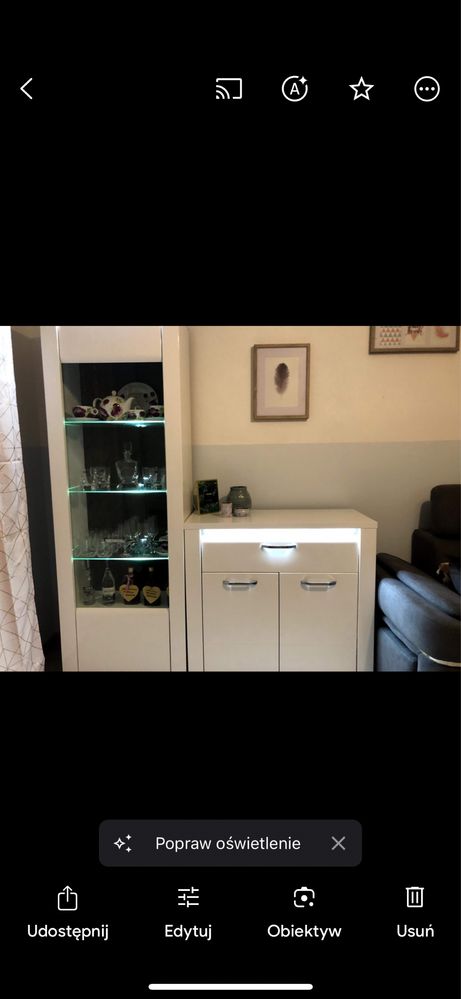 Pilnie sprzedam ! Meble do salonu komoda+ witryna