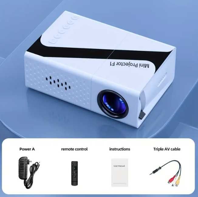 Mini projektor LED TFT LCD 1080p HDMI USB AV 24-60 cali