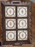 Taca drewno egzotyczne 45x30 vintage lata 70te