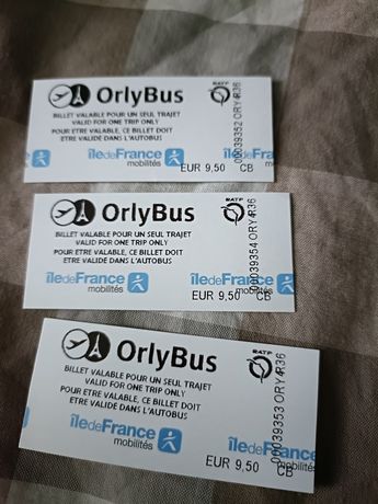 Bilety na orly bus 3szt w Paryżu