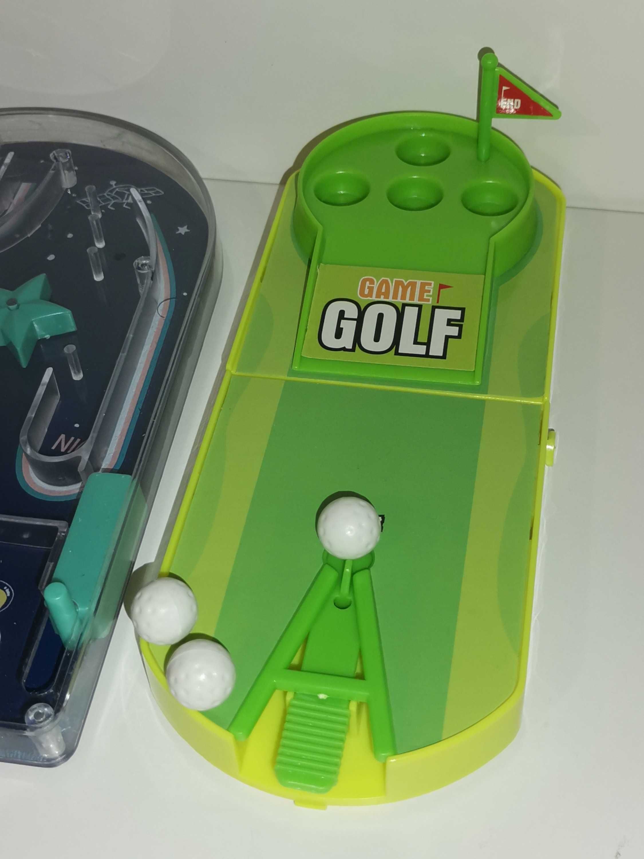 Mini gry x 2 - golf i kosmos - zręcznościowe, fliper - komplet, podróż