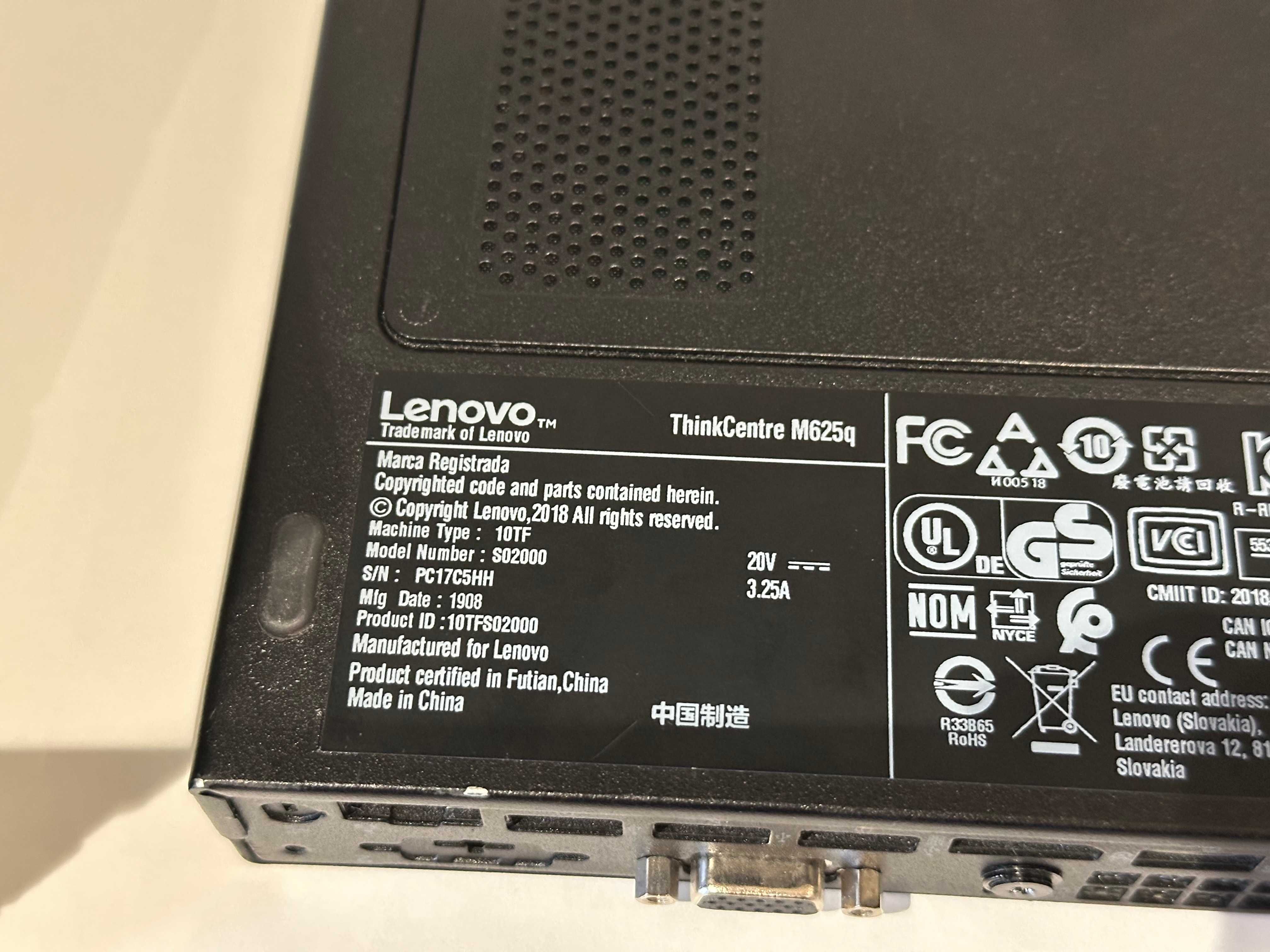 Системний блок Lenovo ThinkCentre M625Q AMD A9-9420E (2.5GHz) DDR4 8GB