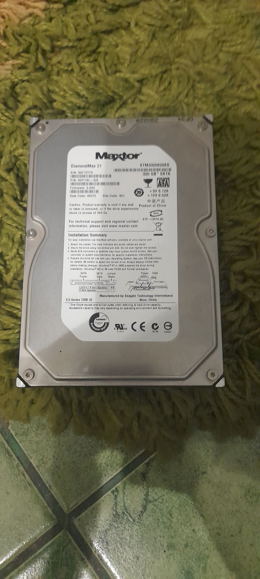 Продам жосткий диск для пека hdd 320g вінчестер