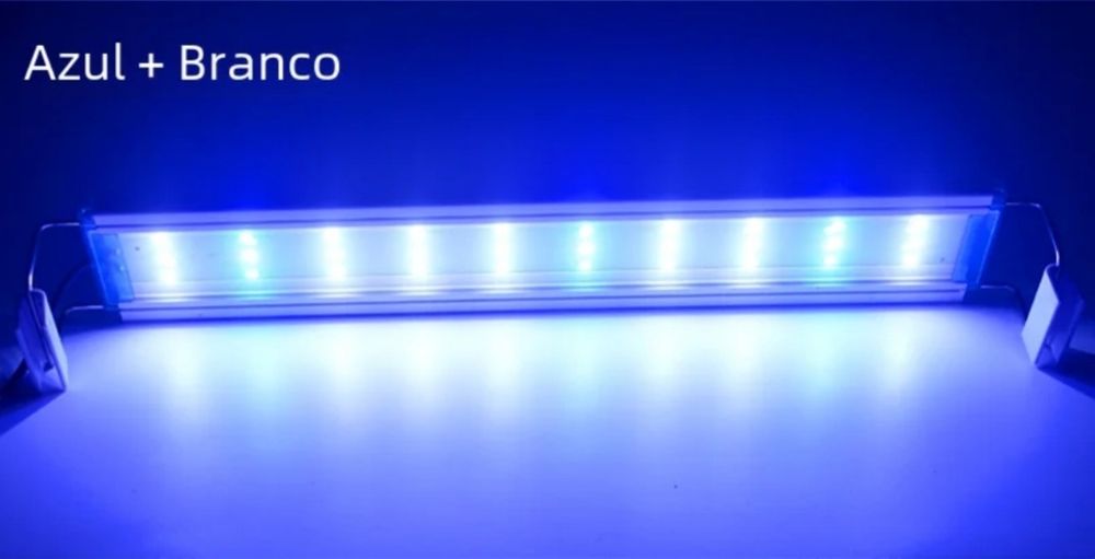Iluminação para aquário 48 cm mais 14 cm extensíveis.