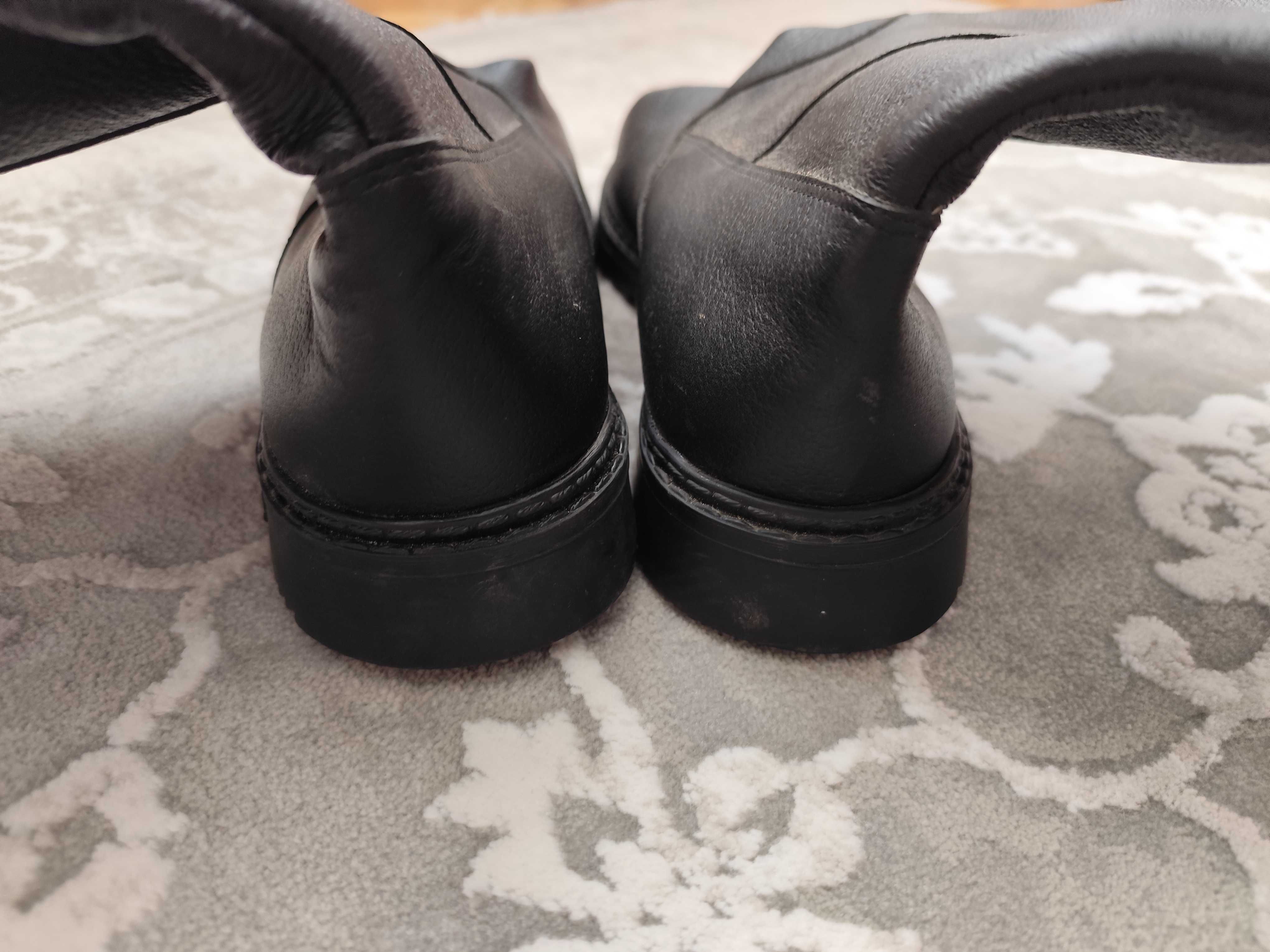 Czarne buty męskie kalosze robocze skórzane Oldkram