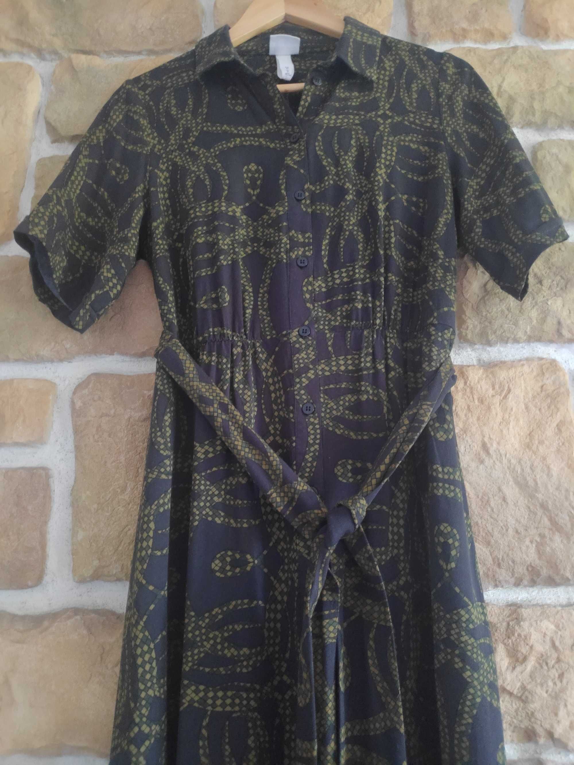 Sukienka midi, szmijzerka, H&M, Richard Allan, r. 36