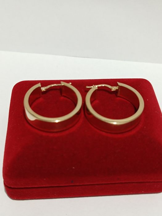 Złote kolczyki koła szerokie średnica 2,5cm, złoto próby 585