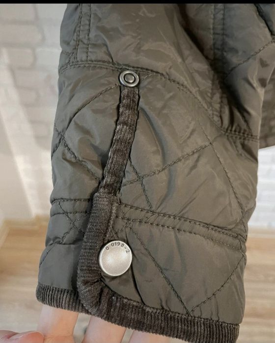 Męska oliwkowa khaki pikowana kurtka przejściowa bawełna NEXT r. XXL