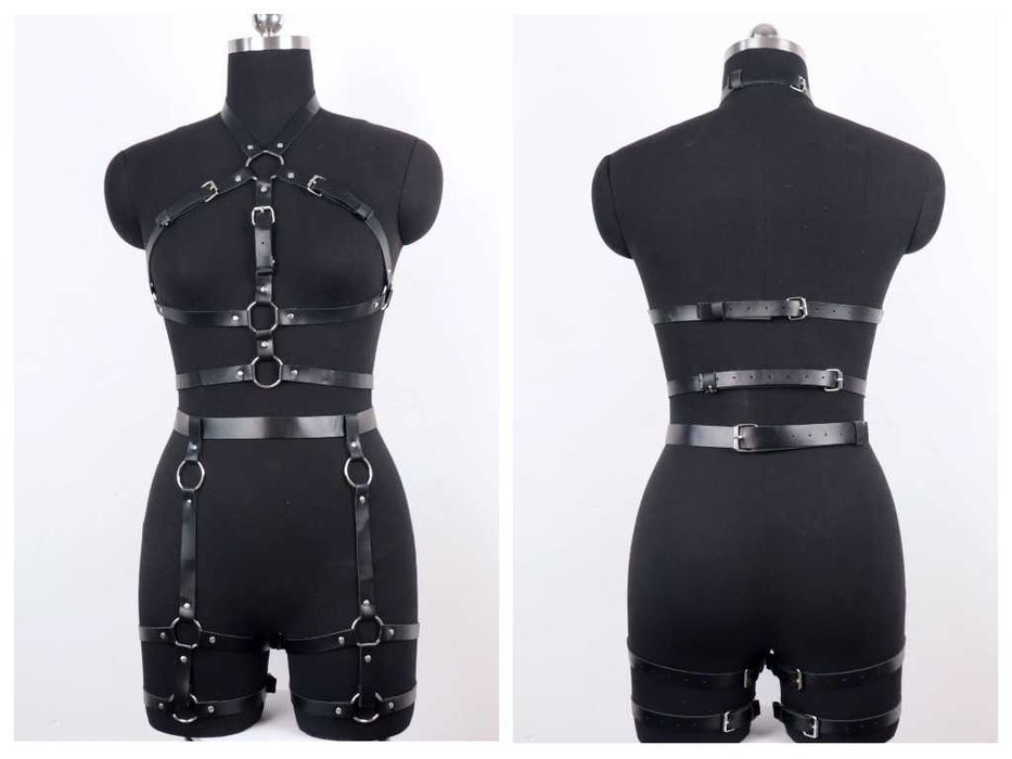 Сексуальные гартеры, эротическое белье кожа портупея, еротична білизна