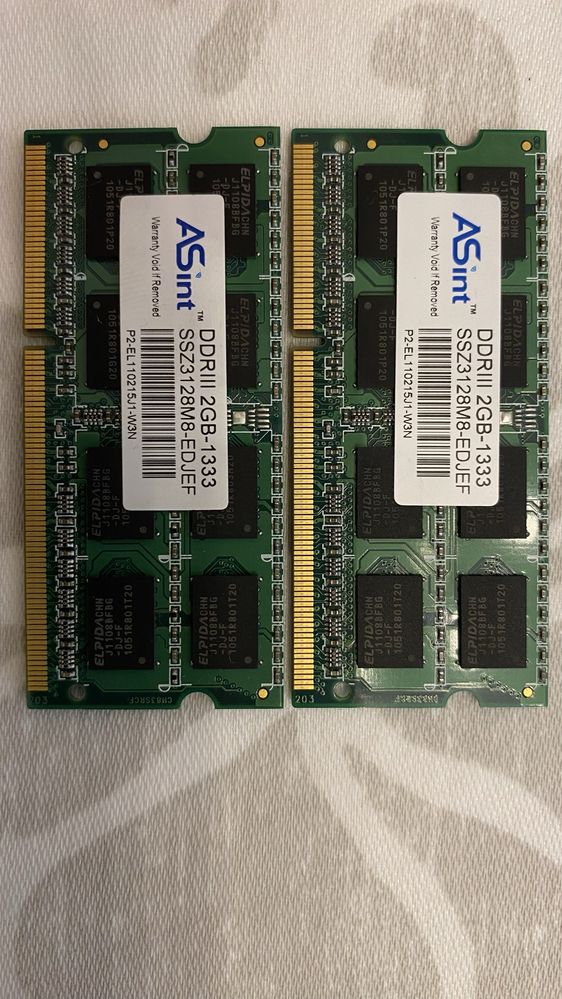 RAM portátil DDR3 2GB 1333ghz