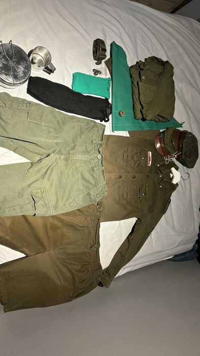 Mundur Harcerski ZESTAW r.158/164 dwie pary spodni + menażka i pałatka