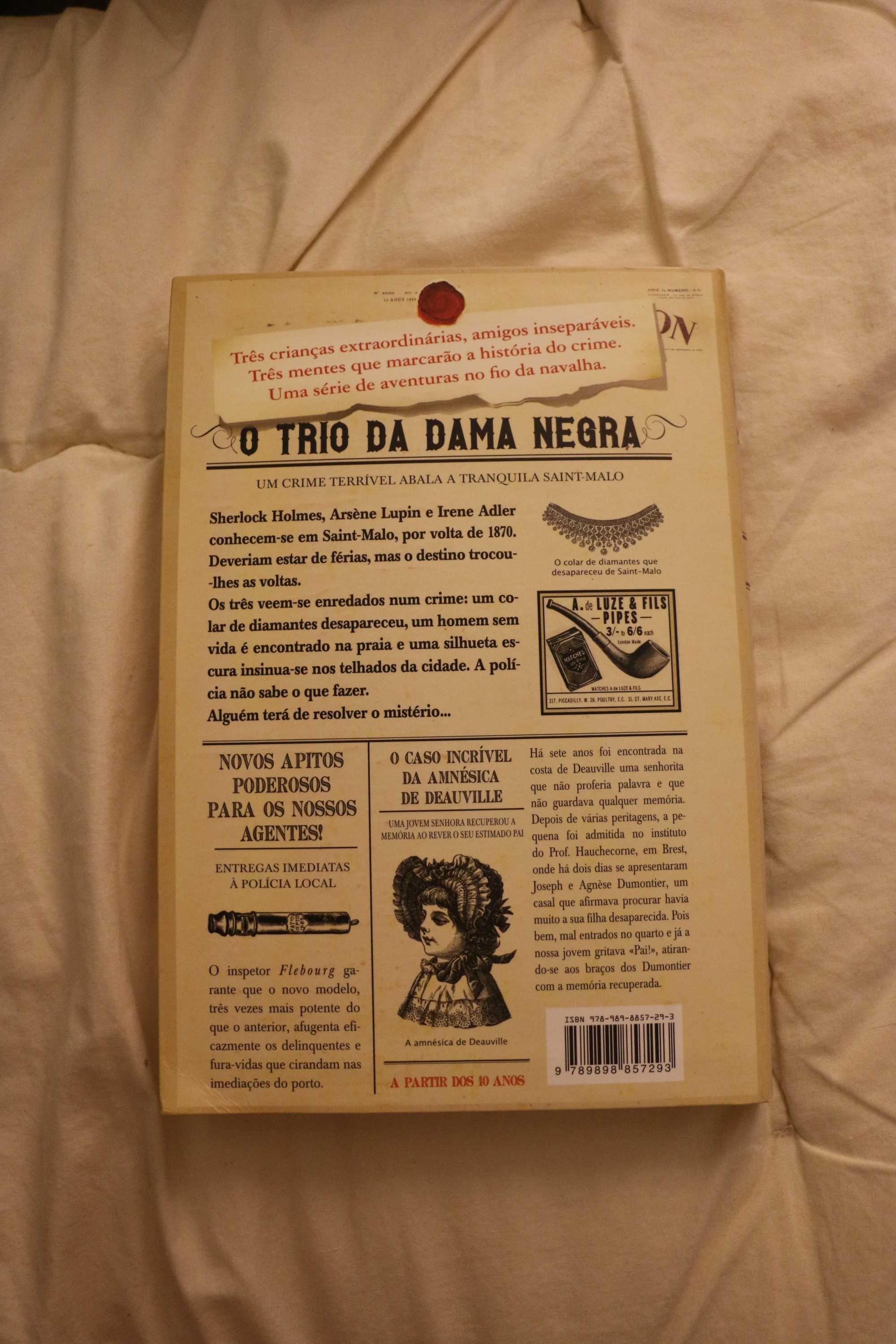 livro juvenil Sherlock, Lupin e Eu " O trio da dama negra "