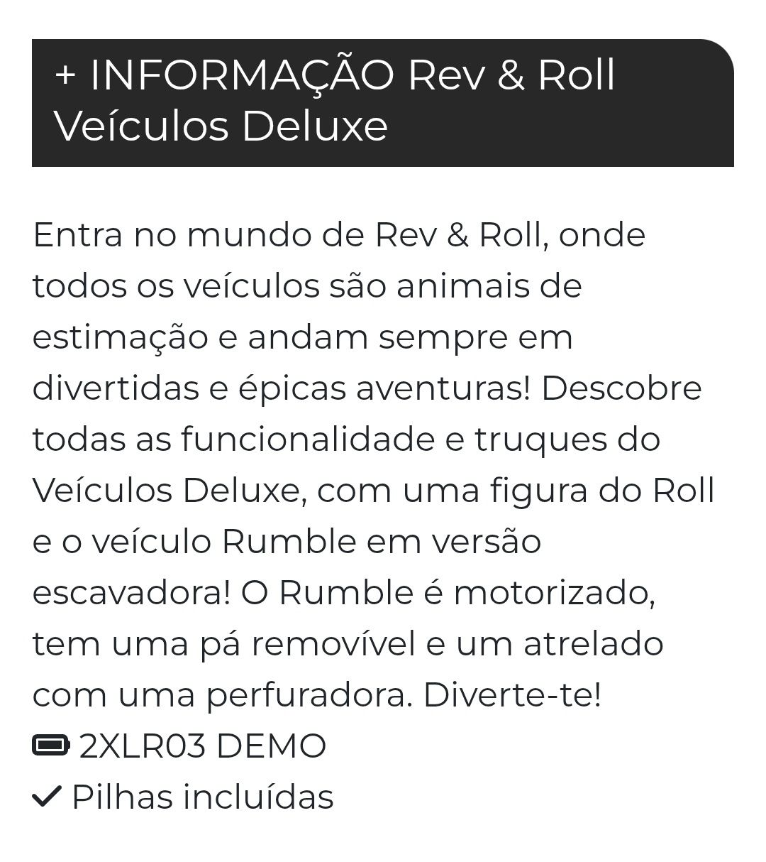Rev & Roll Veículos Deluxe