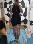 Sukienka czarna obcisła marszczona z odkrytymi plecami bodycon dress