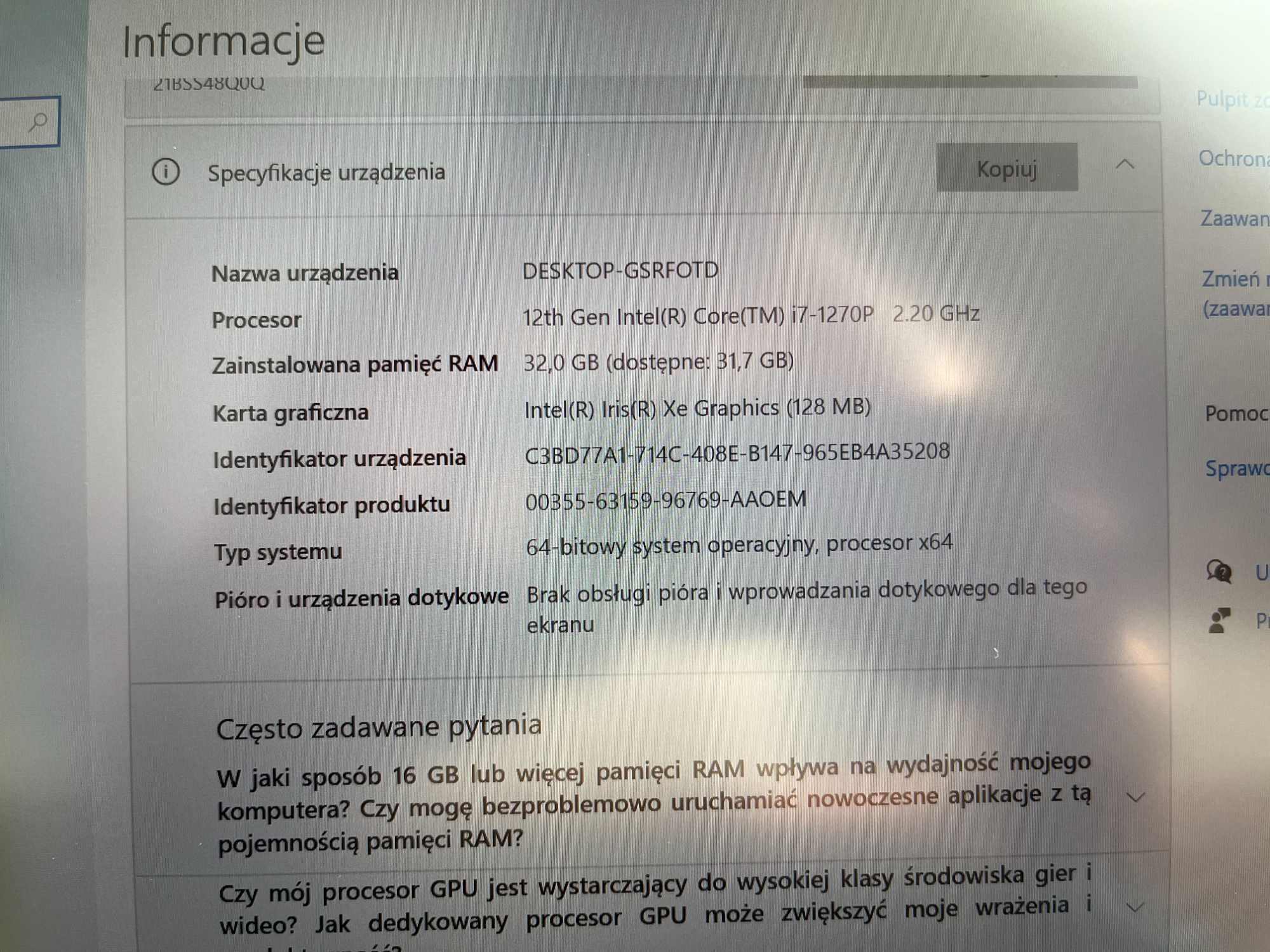 Lenovo ThinkPad T14s i7-1270P 32GB win10 512SSD
