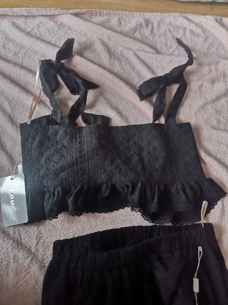 LOU Peggie czarny set w stylu Boho rozmiar L