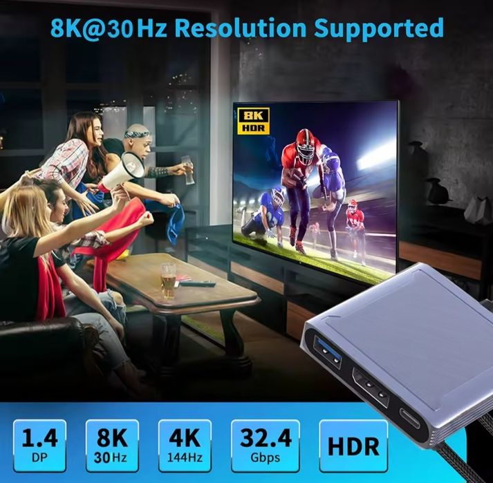 Хаб type-c dp usb pd (хаб для макбука)