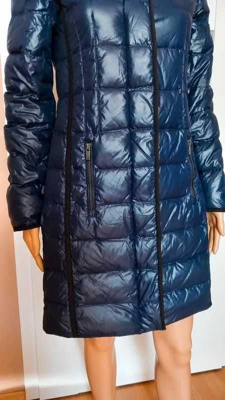Hugo Boss zimowa damska długa kurtka puchowa płaszcz puchowy XS