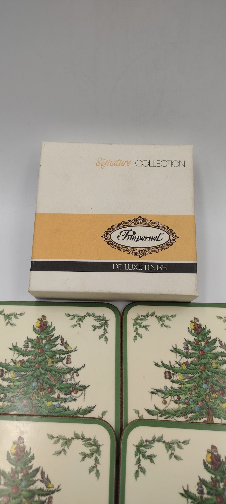 Korkowe podkładki pod gorące świąteczne retro vintage angielskie 60te