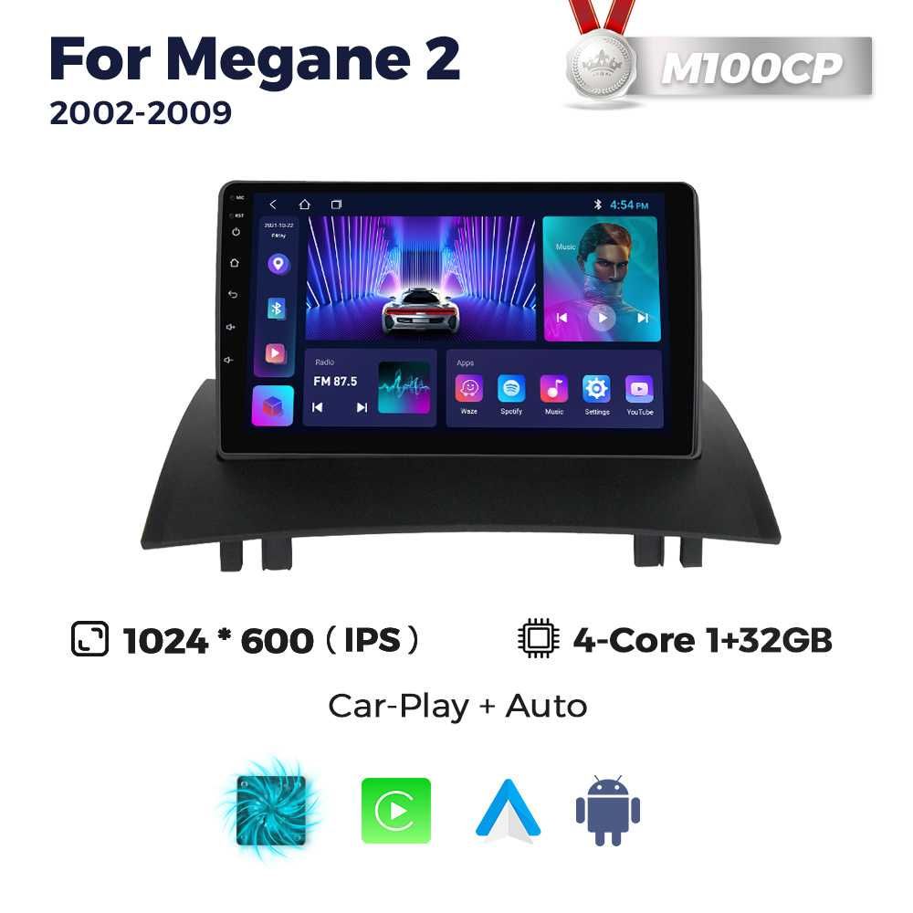 Магнітола Renault Megane 2 андроїд GPS навігація рено меган CarPlay