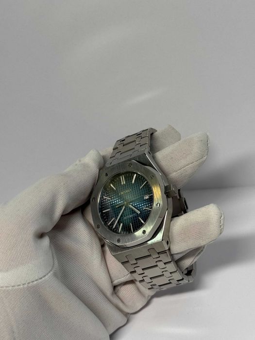 Zegarek Seiko Mod Royal Oak Custom Watch Błękitny