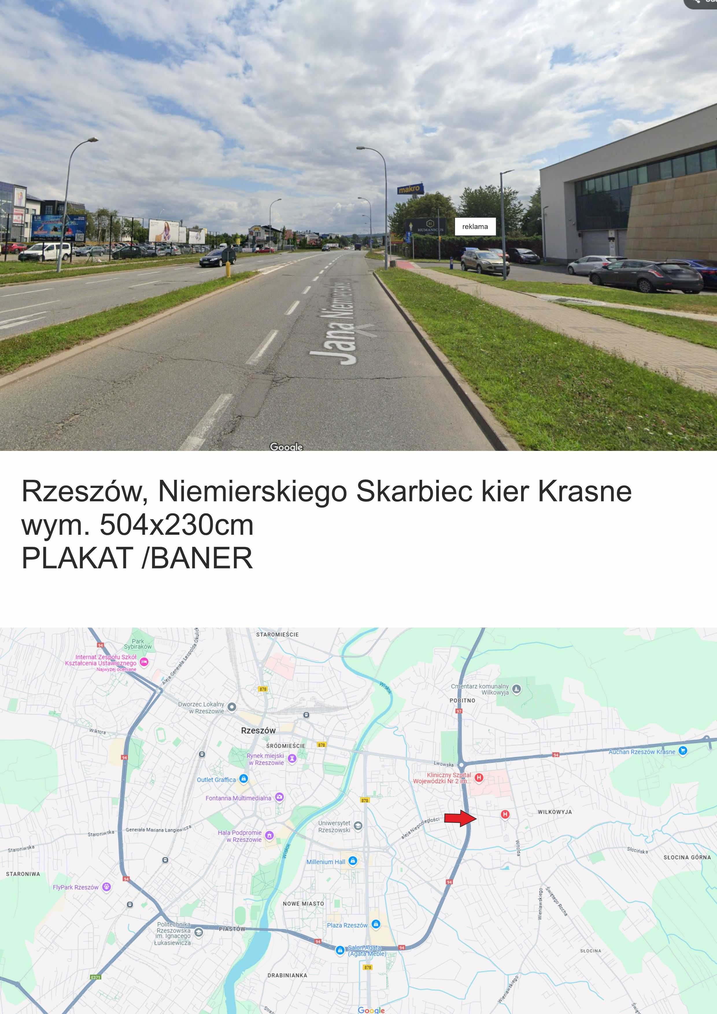 Reklama do wynajęcia bilbord, reklama Rzeszów, tania Reklama