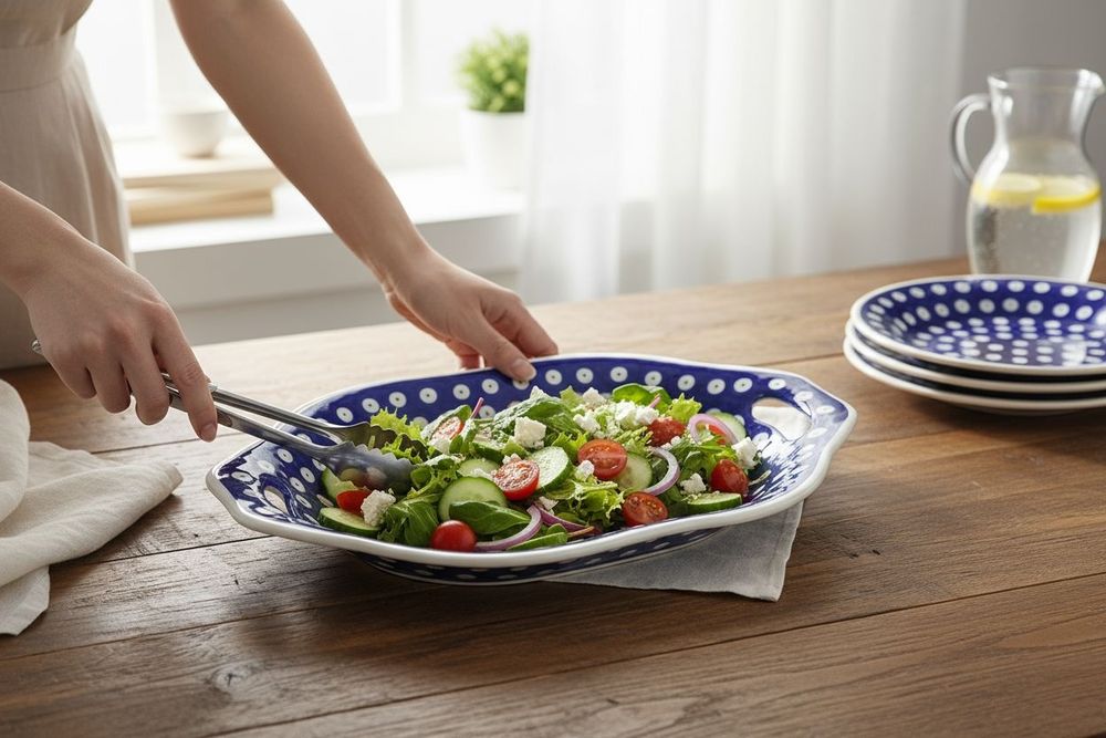 Półmisek owalny pogłębiony.Ceramika Bolesławiec