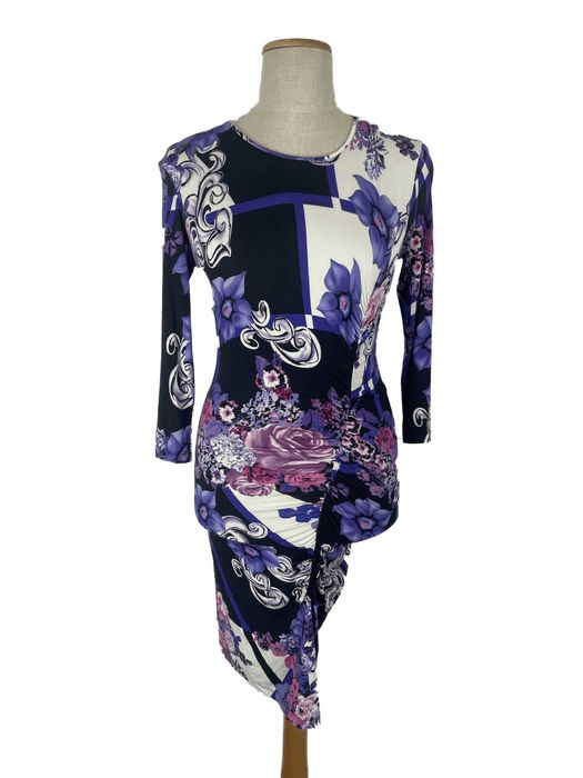 Versace wielokolorowa sukienka długa damska elegancka jedwab