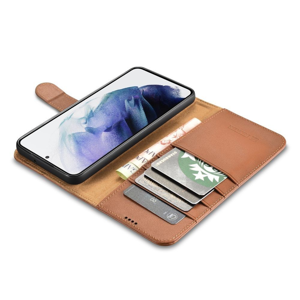 Etui Icarer Haitang Leather Wallet Samsung Galaxy S22 Plus Brązowy