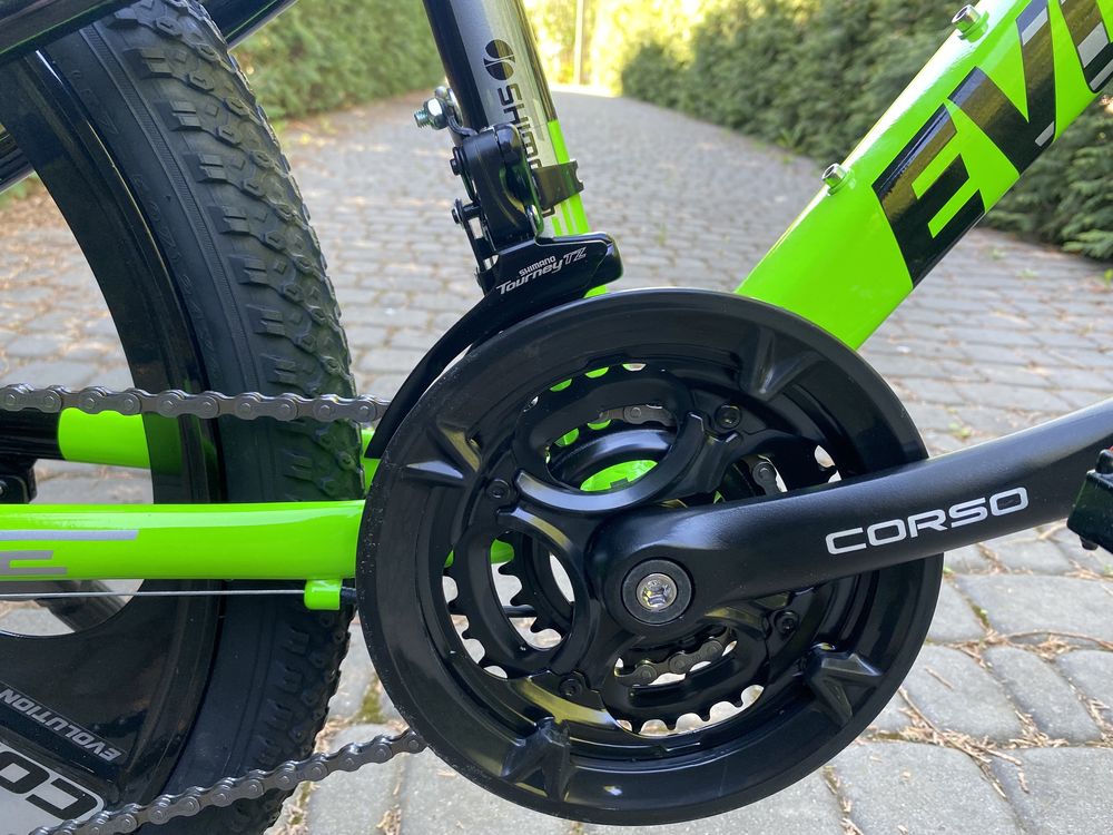 Дитячий велосипед Corso Evolution 24 Black-green на дитих дисках