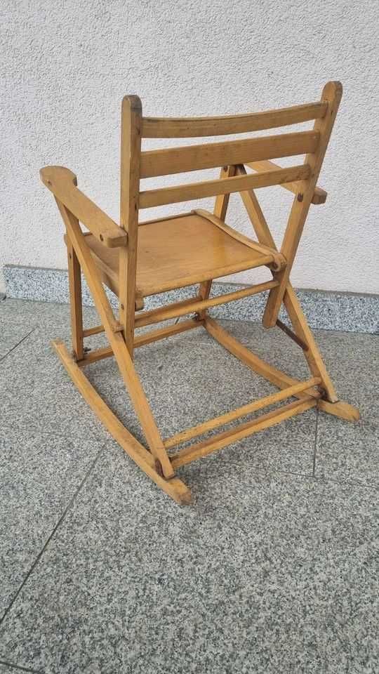 Fotel bujany składany dziecięcy Vintage Design PRL Lata 60