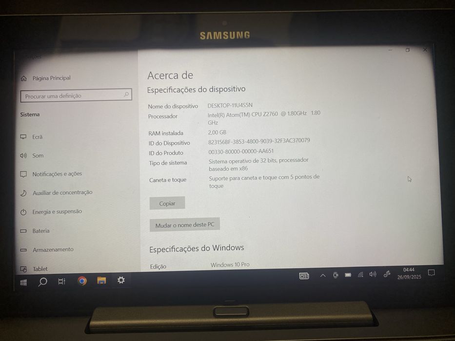 Pc e tablet samsung 500T com windows 10 pro  urgente