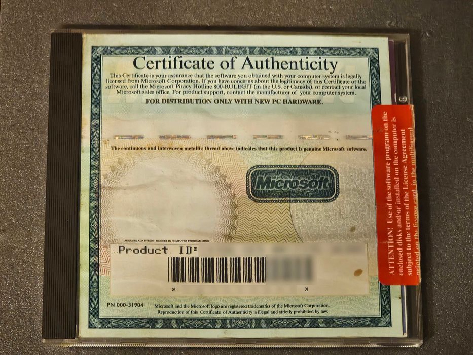 Puste opakowanie po CD Microsoft vintage