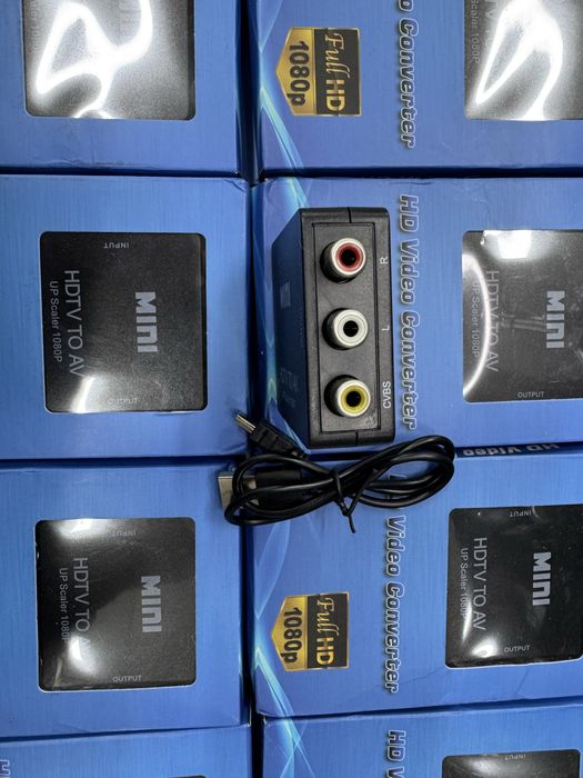 Конвертер HDMI на AV RCA тюльпан перехідник адаптер 1080p