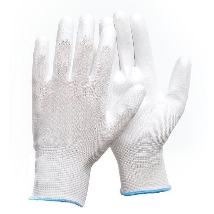 Rękawice Robocze Ochronne Warsztatowe Poliuretanowe Białe 120 par