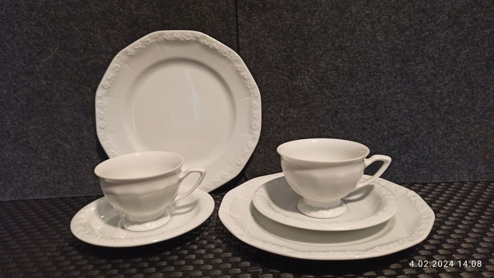 Porcelana Rosenthal Biała Maria Serwis 6 os Mokka  Stan Idealny
