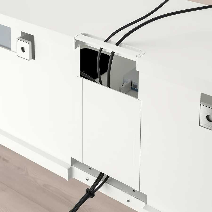 Móvel de TV c/portas + Tampo, branco/Lappviken branco