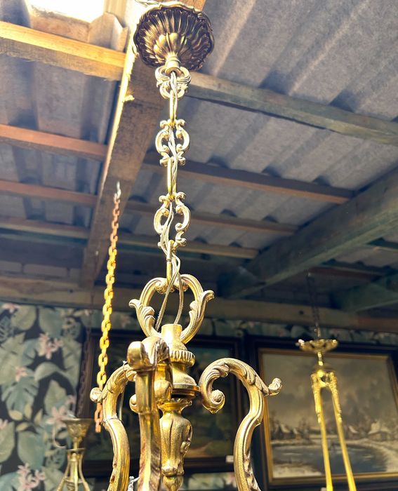 Żyrandol bogato zdobiony mosiądz #8098 Stylowy Węgrów