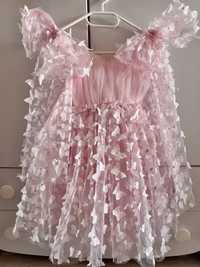 Сукня рожева Метелик 116-122 ( баьочка) режева