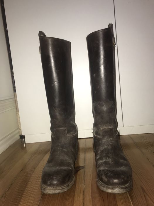 Botas de equitação castanhas de cabedal