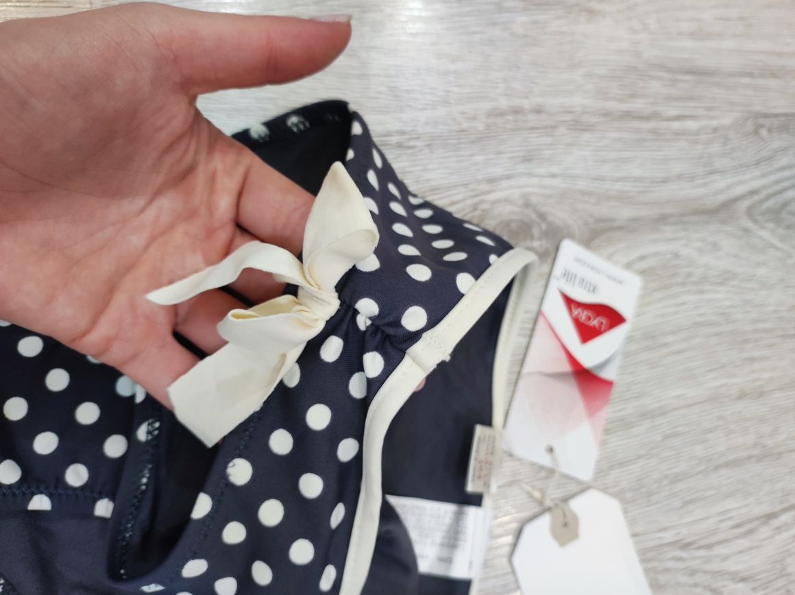 Dół od stroju kąpielowego majteczki szare w kropki kokardki Zara 164