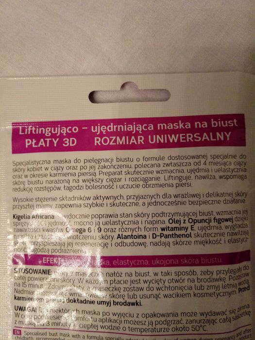 Maska w płacie na biust Bielenda